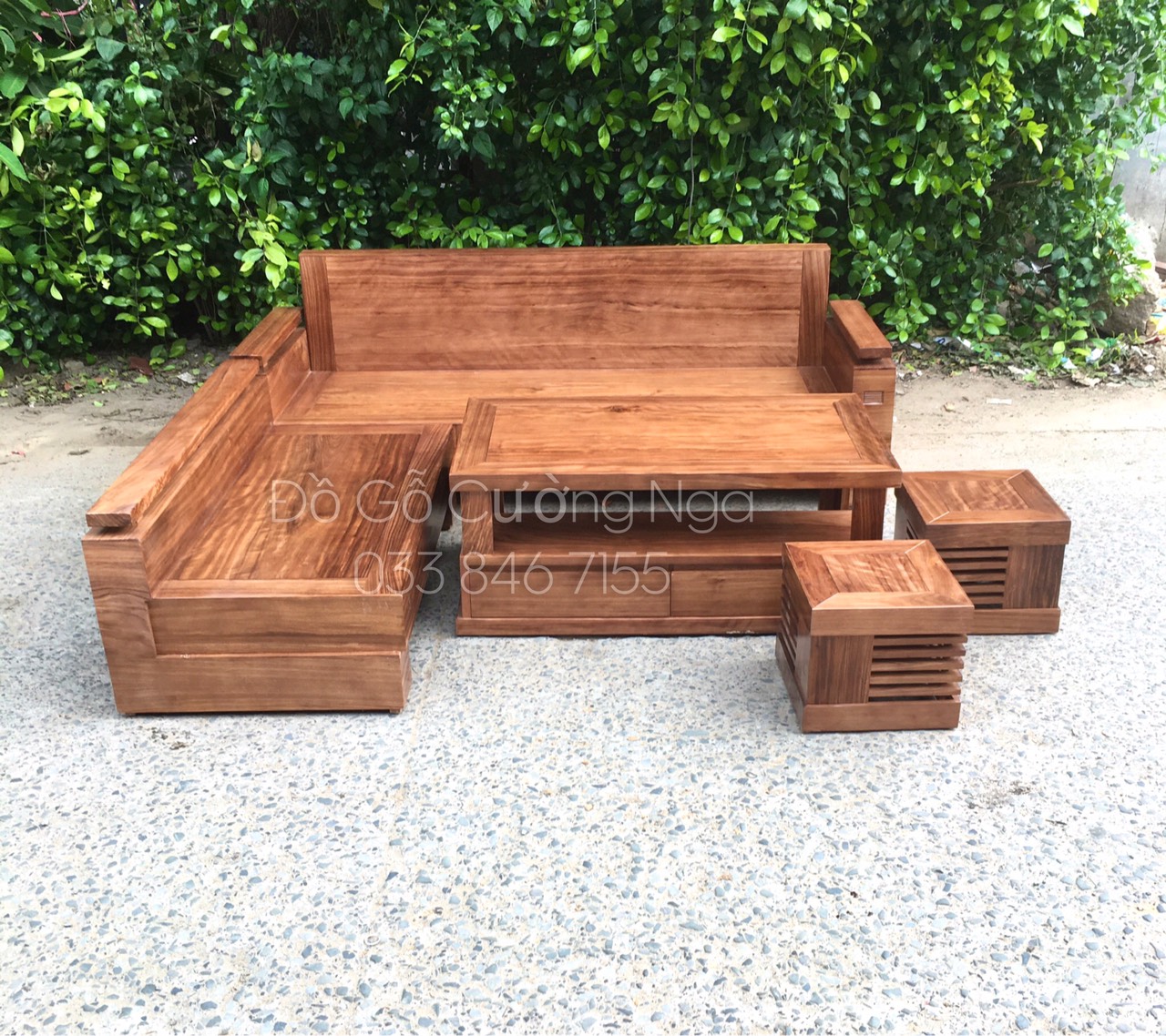 sofa gỗ hương xám 