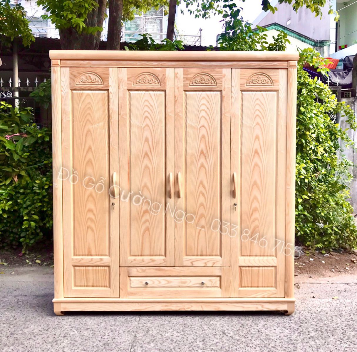 tru quần áo gỗ sồi 