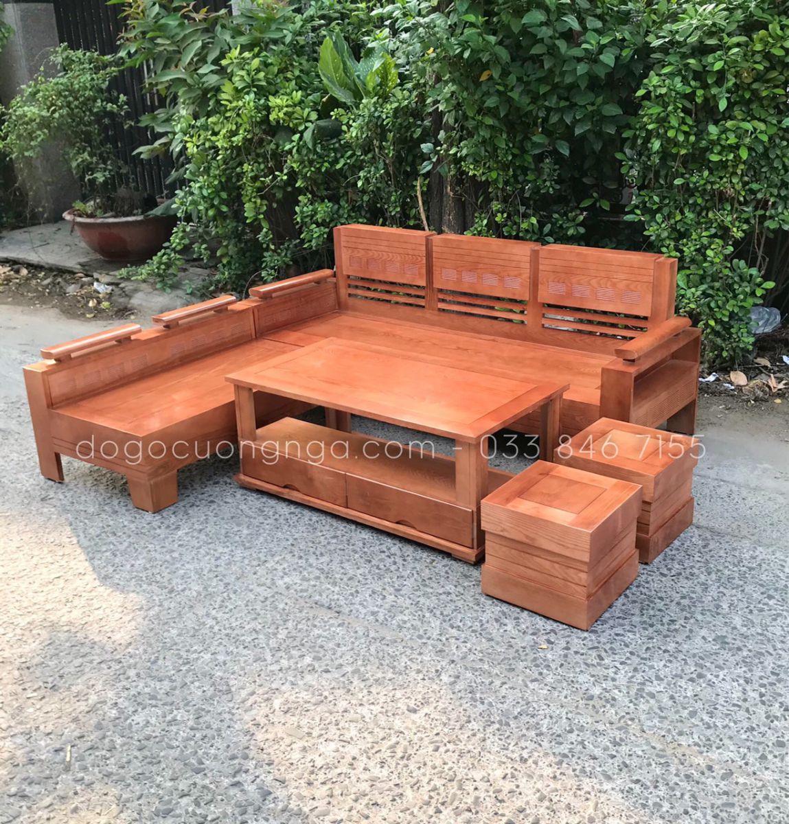 sofa gỗ sồi giá rẻ 