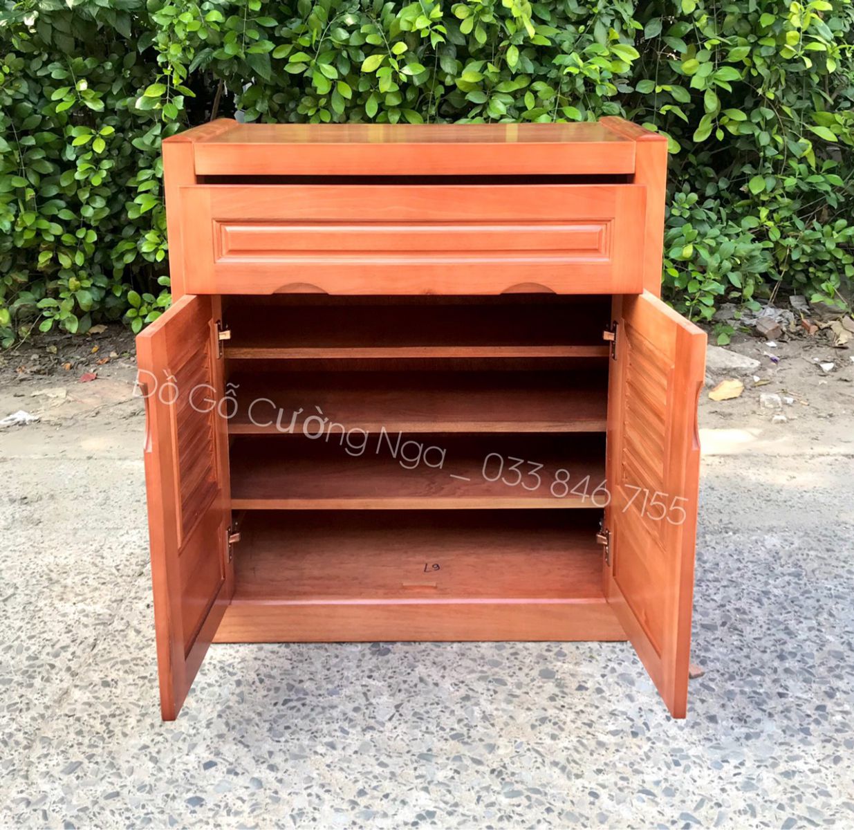 Tủ giày dép gỗ xoan đào 2 cánh