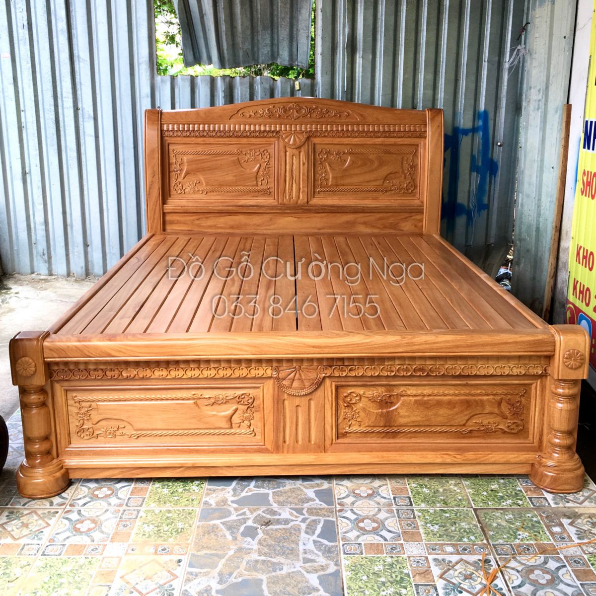 giường ngủ gỗ gõ đỏ 