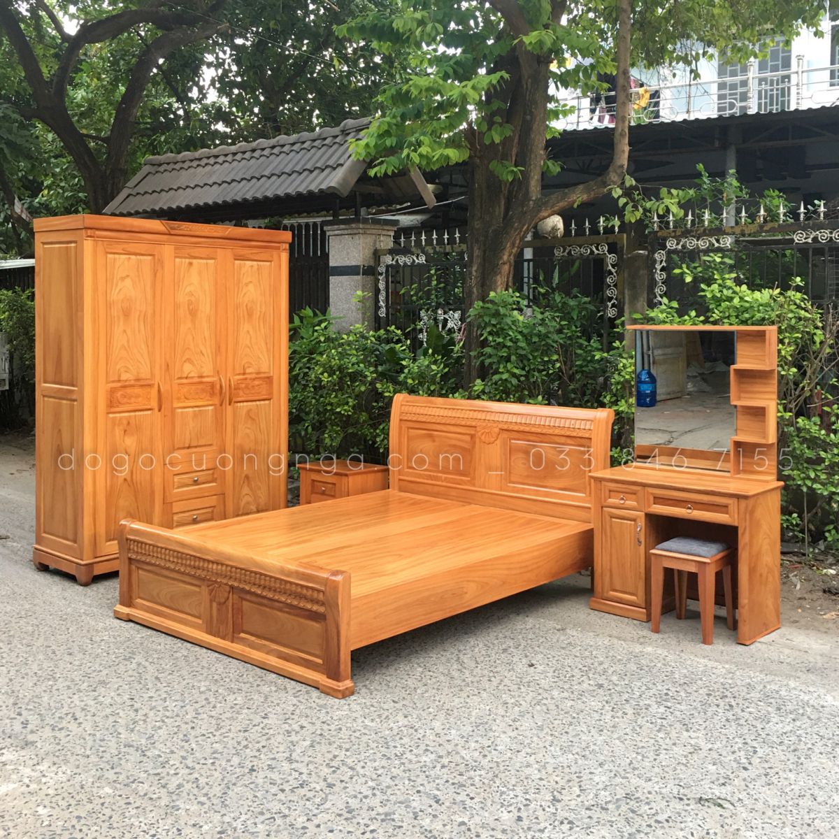 Combo phòng ngủ gỗ gõ đỏ