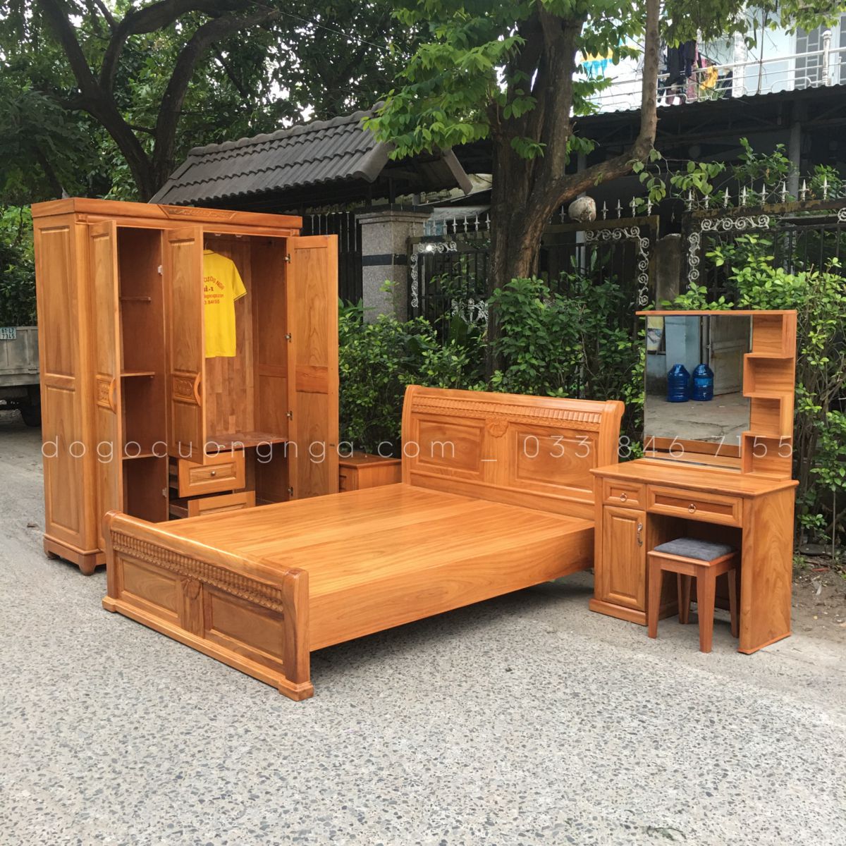 Combo phòng ngủ gỗ gõ đỏ
