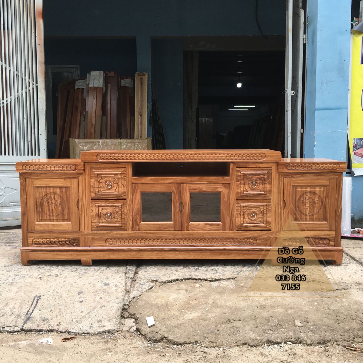 kệ tivi gỗ hương xám