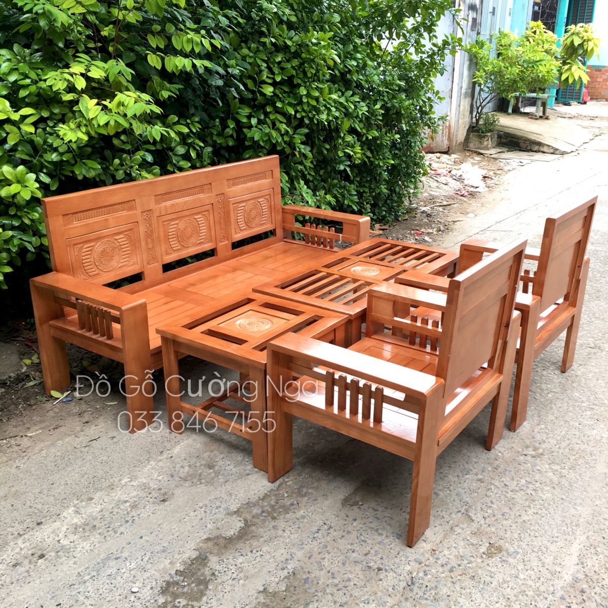 bàn ghế sofa gỗ sồi nga giá rẻ 