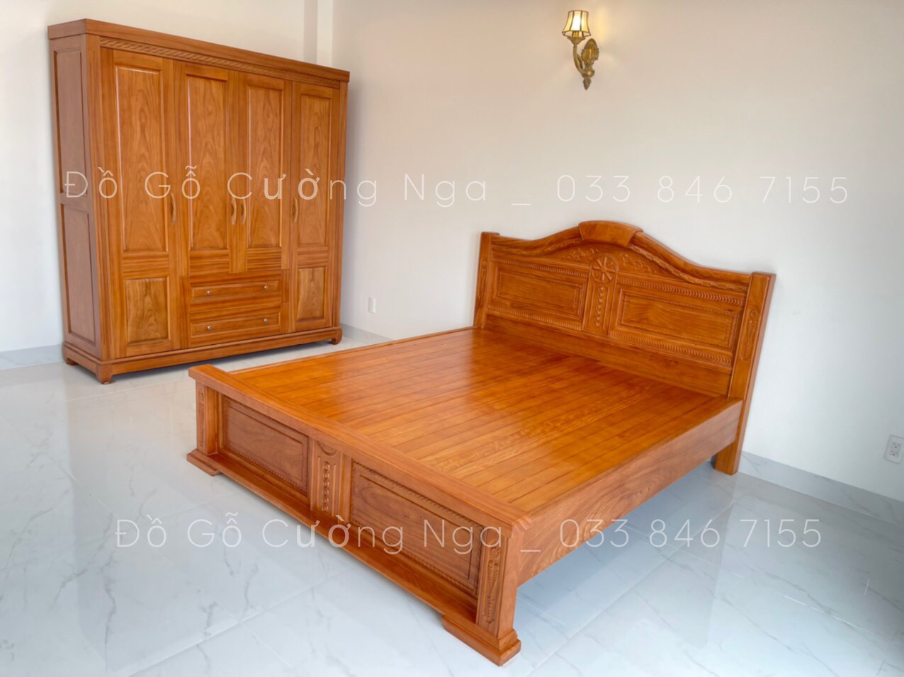combo phòng ngủ gỗ gõ đỏ 
