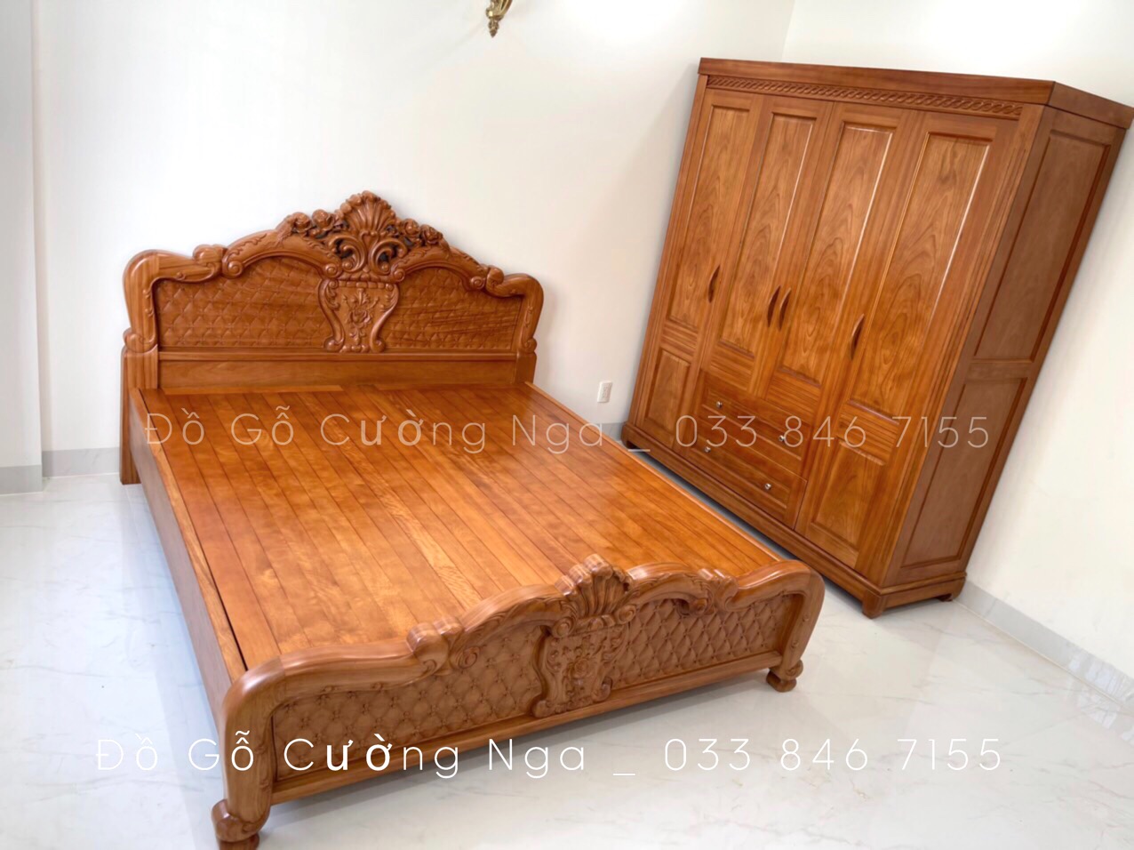 combo phòng ngủ gỗ Gõ Đỏ