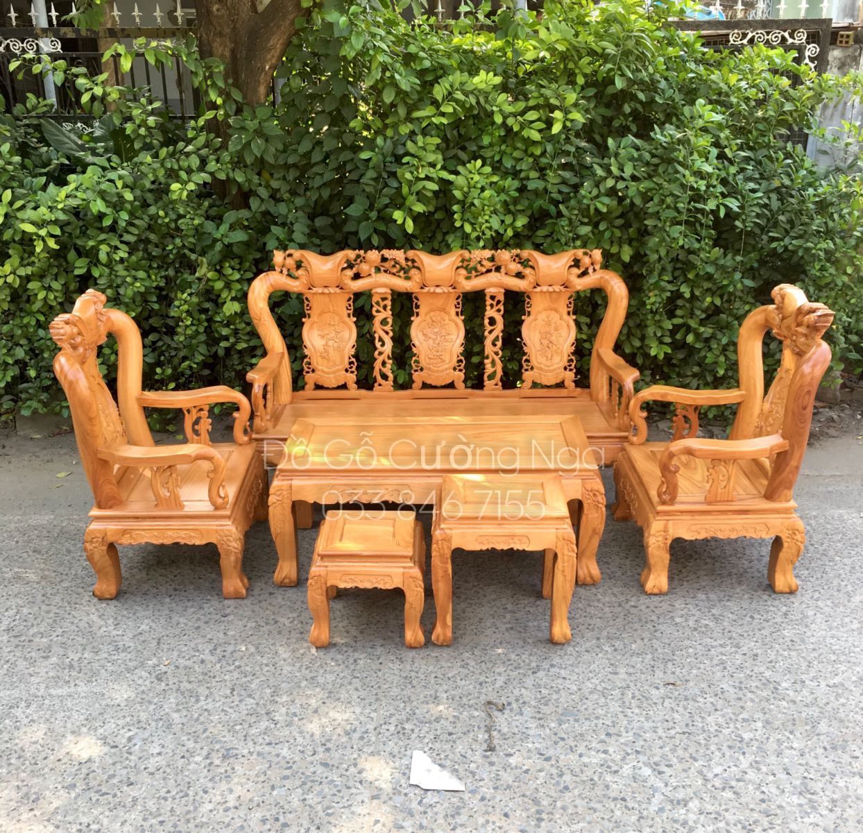 salon gỗ gõ đỏ tay 10 - 6 món 