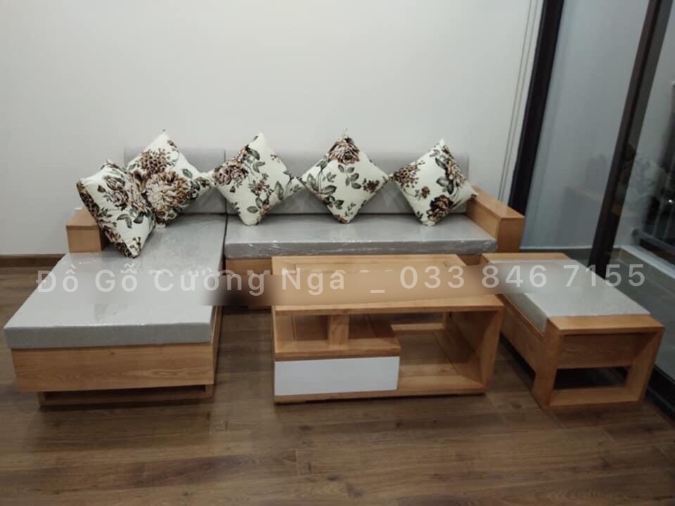 sofa gỗ sồi giá rẻ 