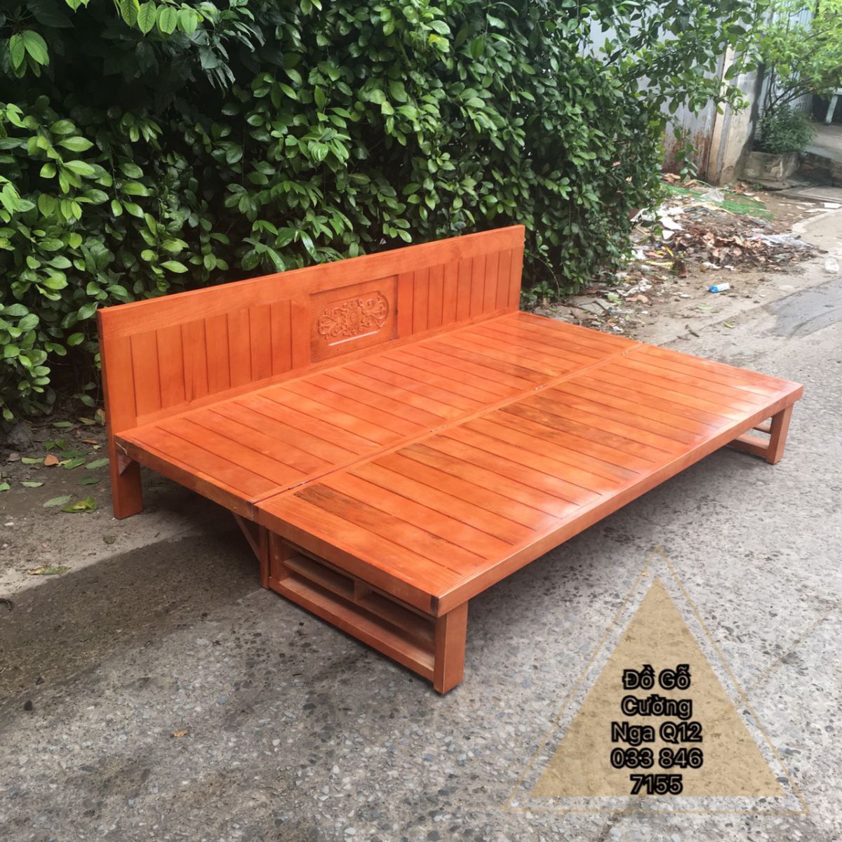 giường gấp gỗ sổi 