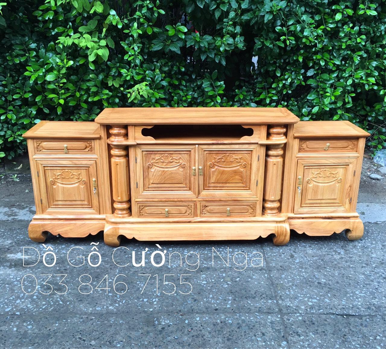kệ tivi gỗ gõ đỏ