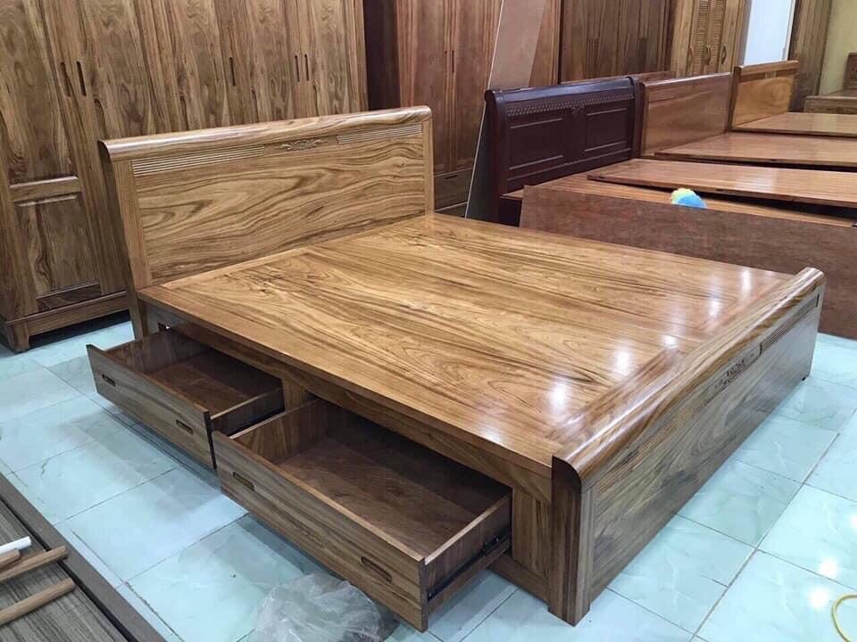 giường gỗ hương xám 