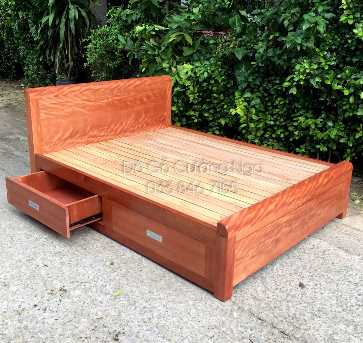 GIƯỜNG Ô KÉO GỖ XOAN ĐÀO 