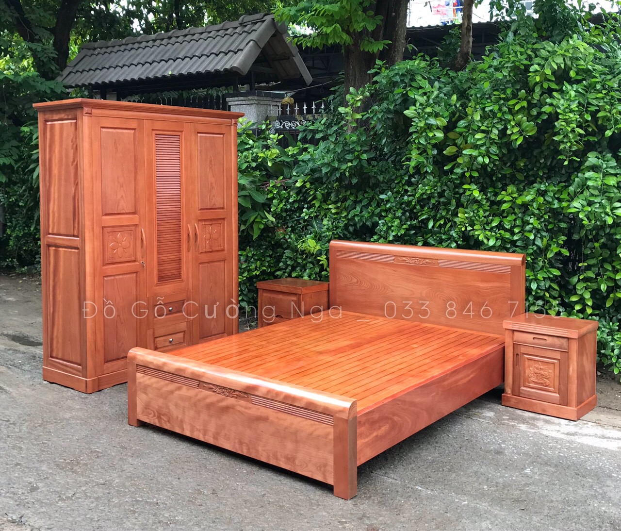 tủ áo gỗ xoan đào 3 cánh 