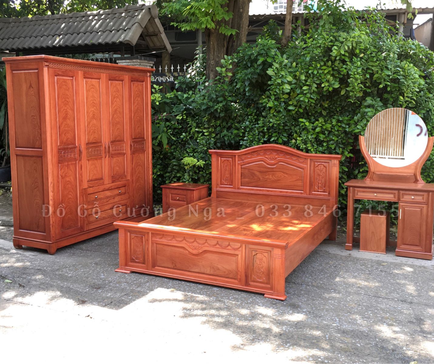 combo phong ngủ gỗ hương đá 