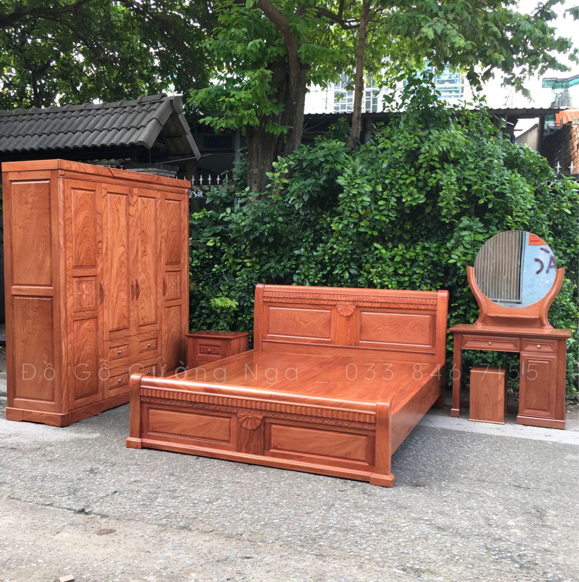 combo phòng ngủ gỗ hương đá 