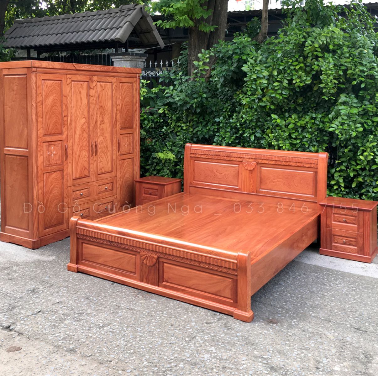 combo phong ngủ gỗ tự nhiên  giá rẻ 