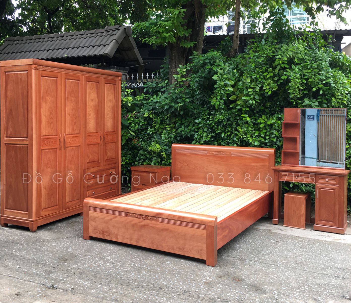 combo phòng ngủ gỗ xoan đào