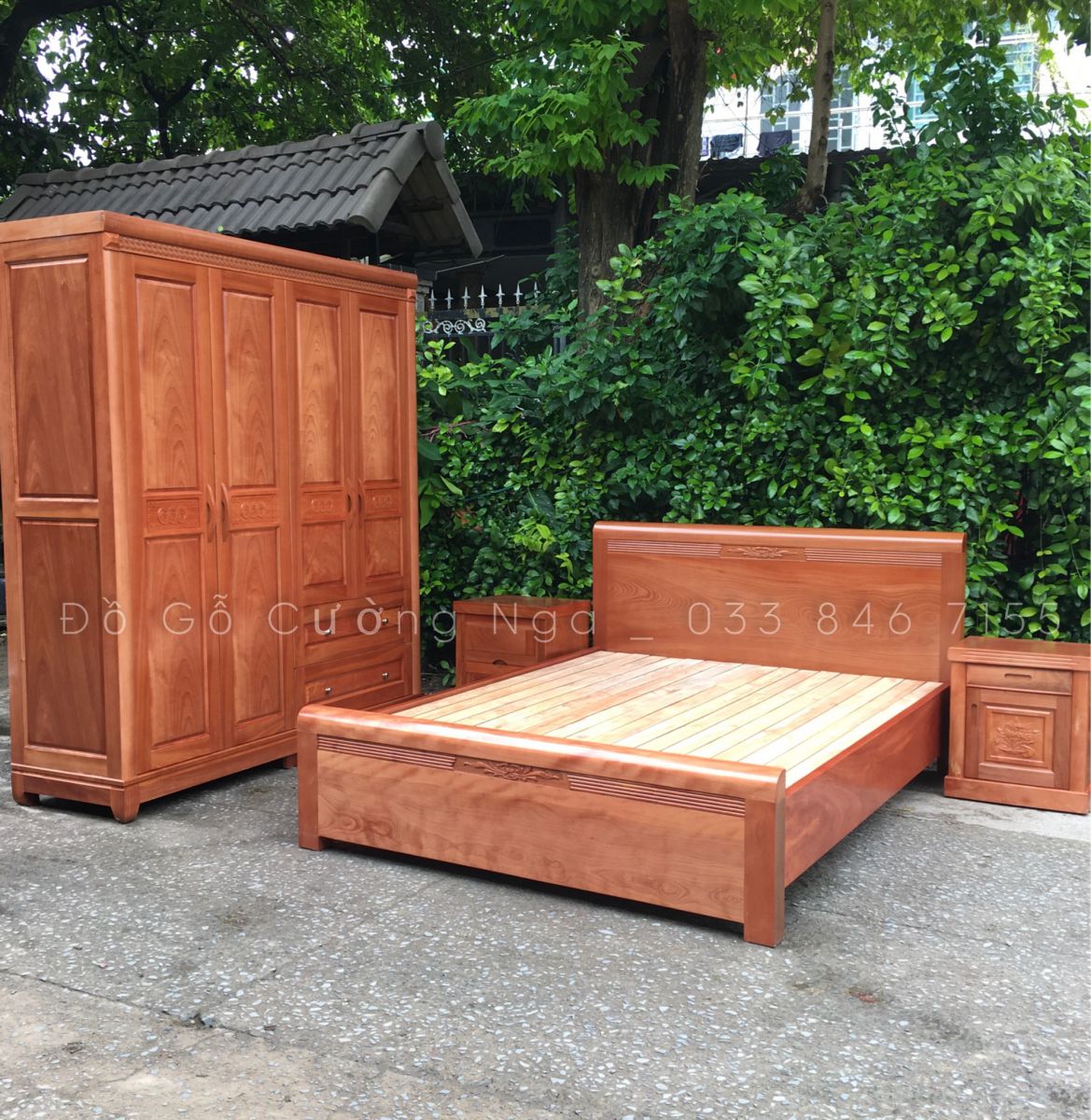 combo phòng ngủ gỗ xoan đào
