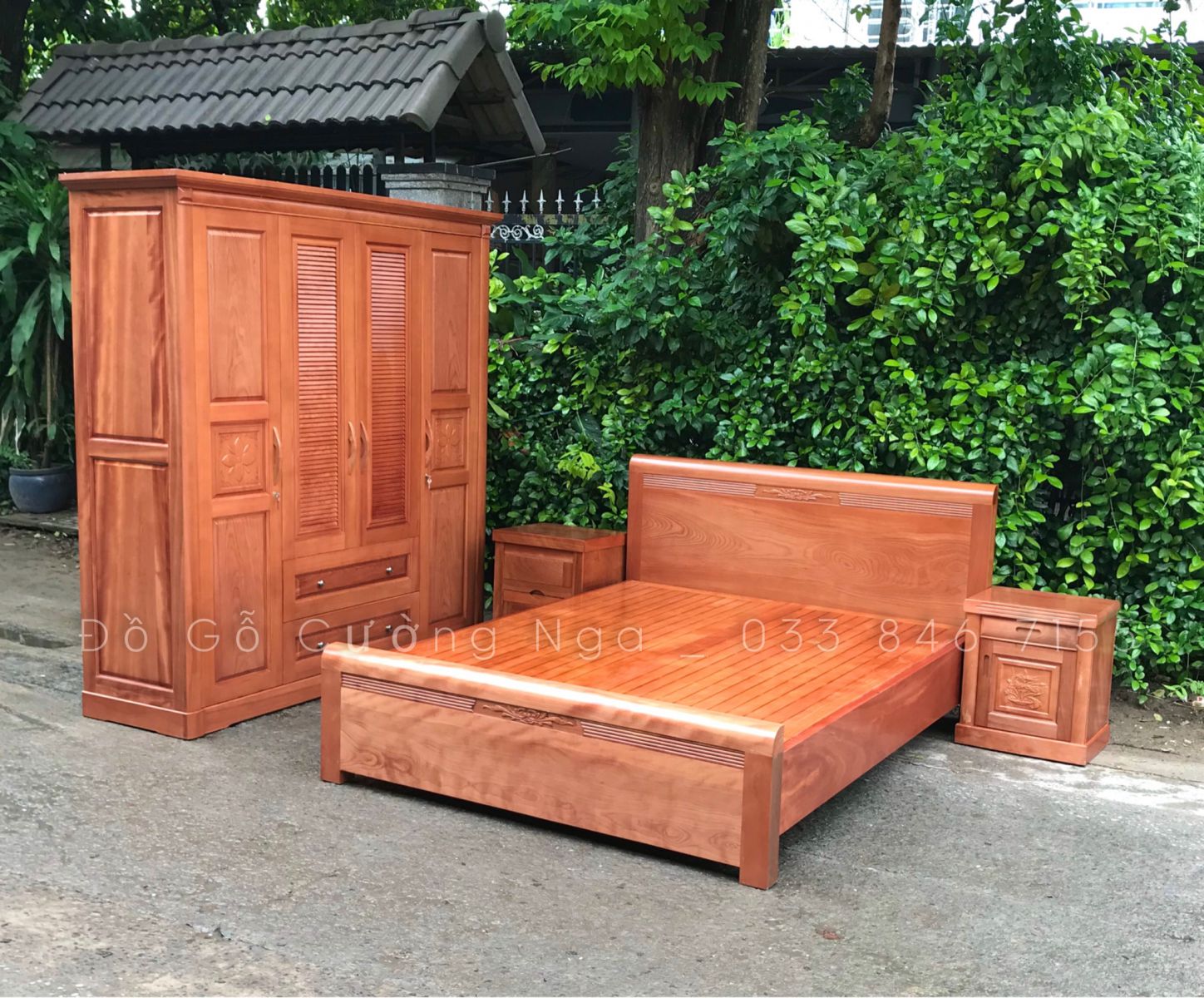 combo phòng ngủ gỗ xoan đào