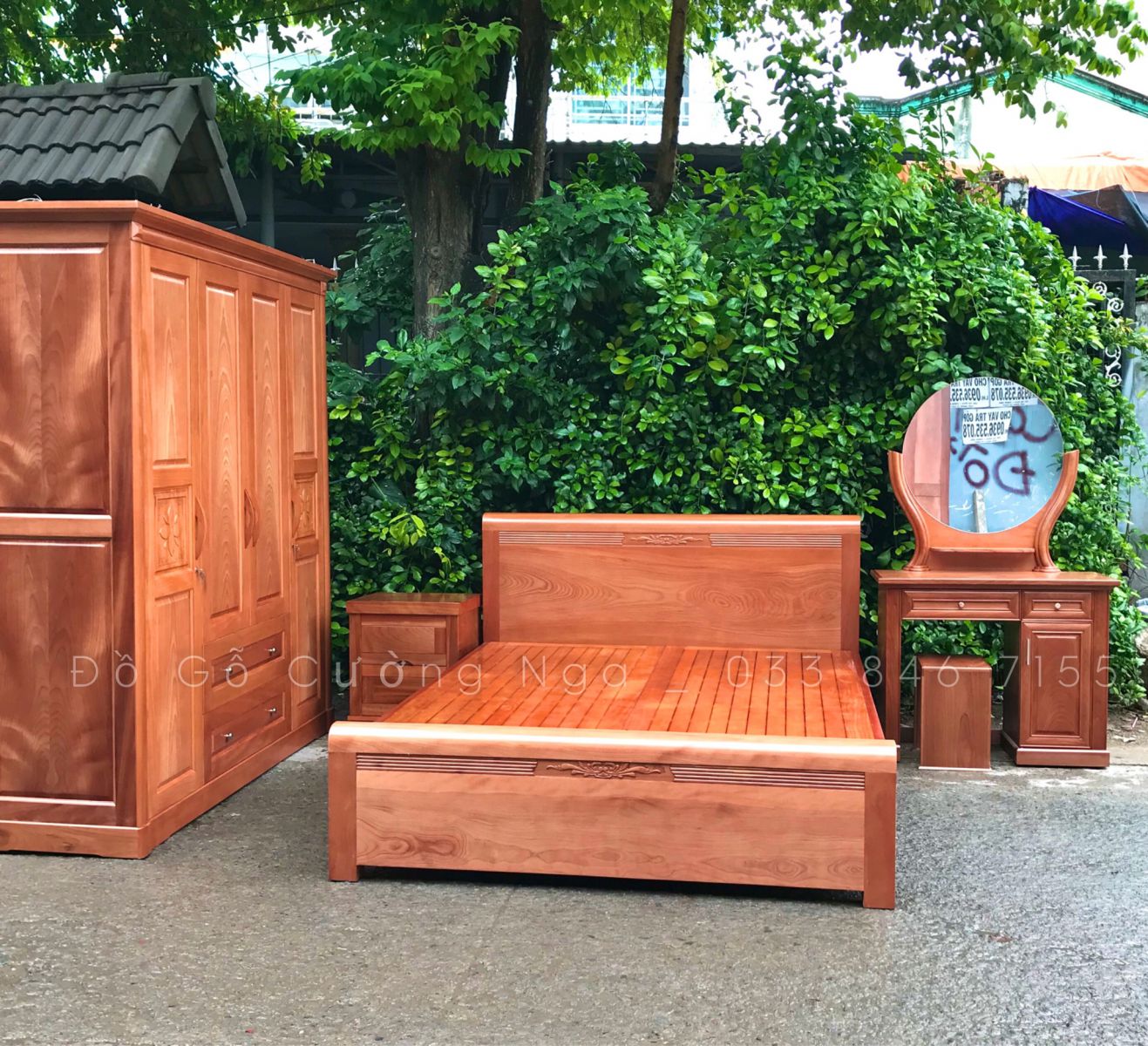 combo phòng ngủ gỗ xoan đào