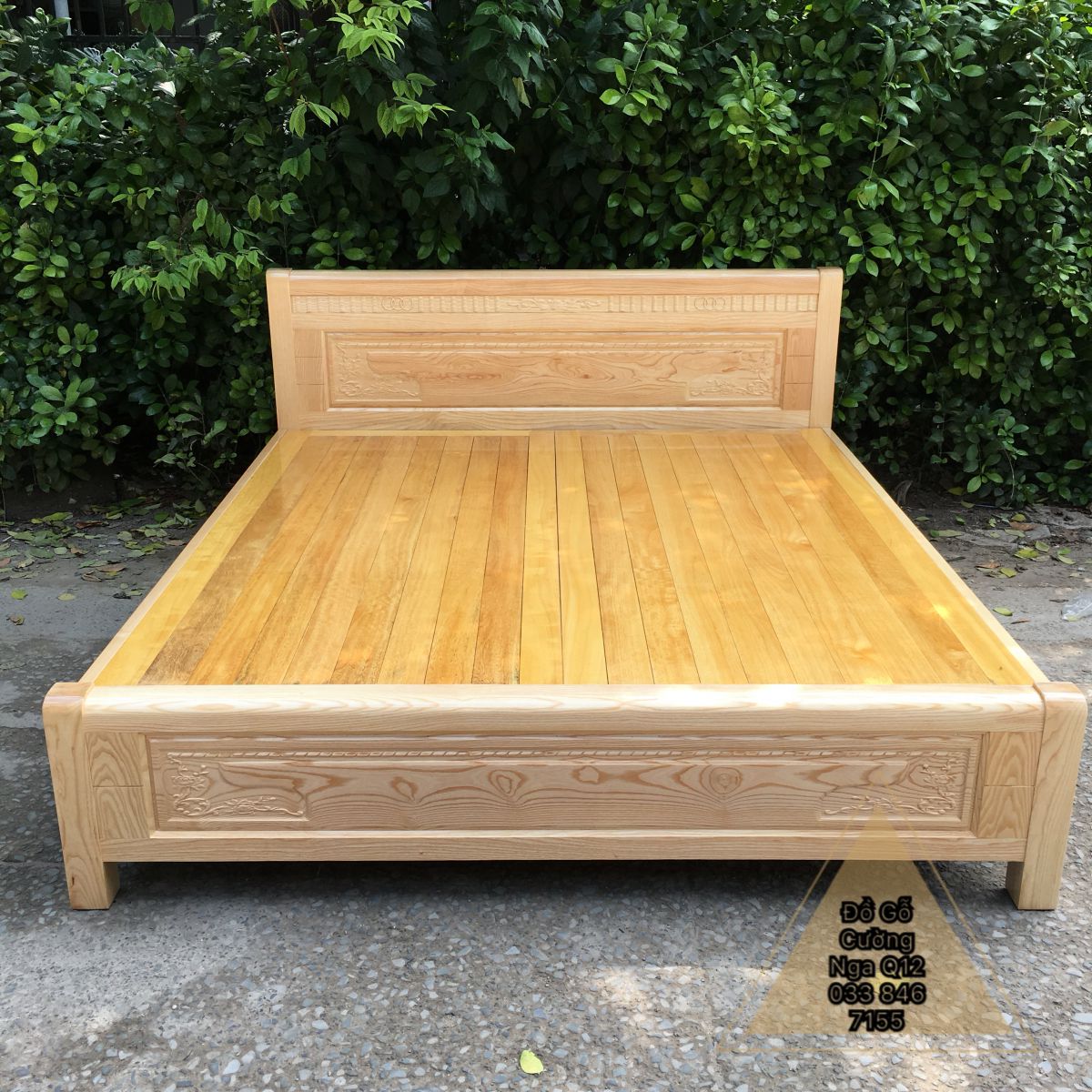 giường gỗ sồi nga 1m6x2m giá rẻ 