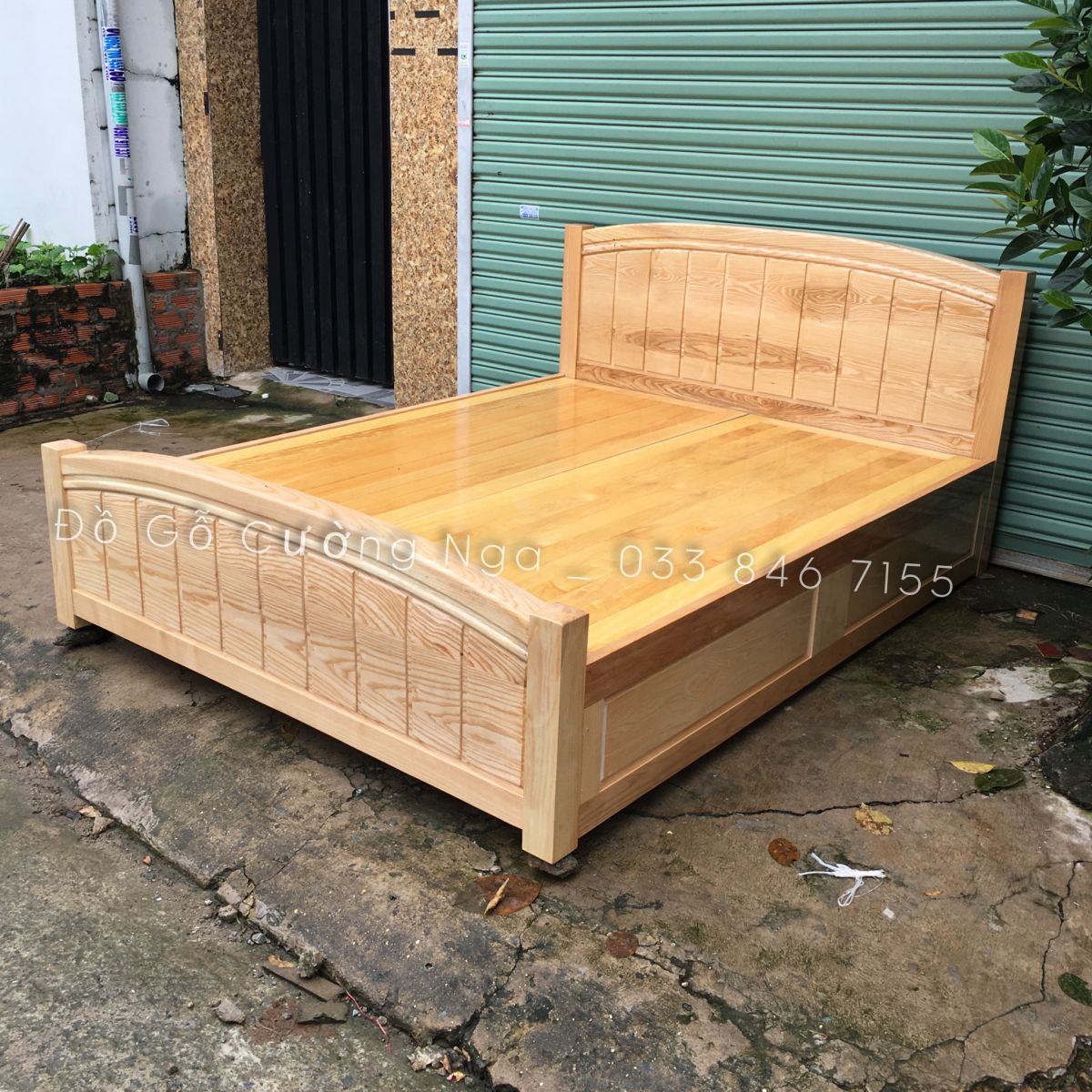 giường gỗ sồi nga có ngăn kéo 