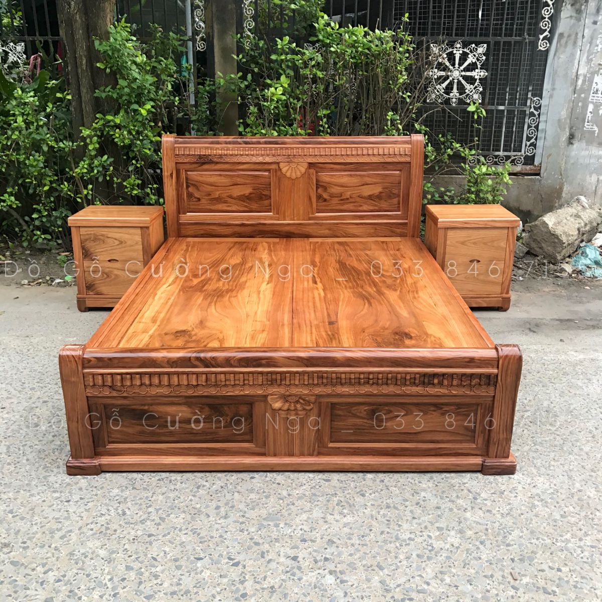giuong go huong xam 