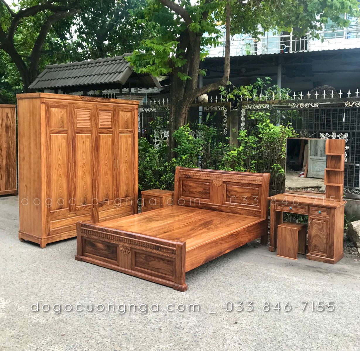 Combo phòng ngủ gỗ hương xám
