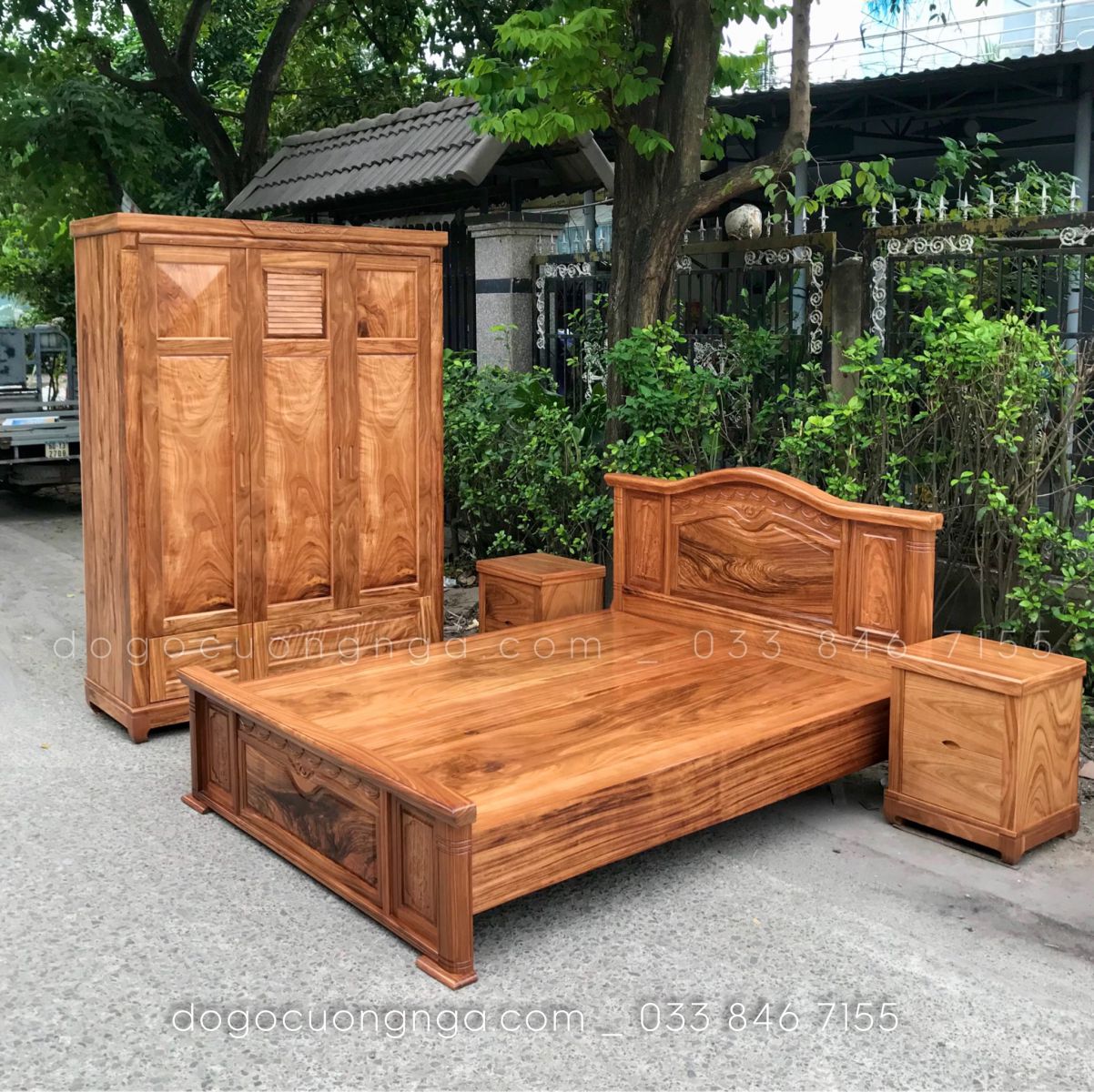 Combo phòng ngủ gỗ hương xám