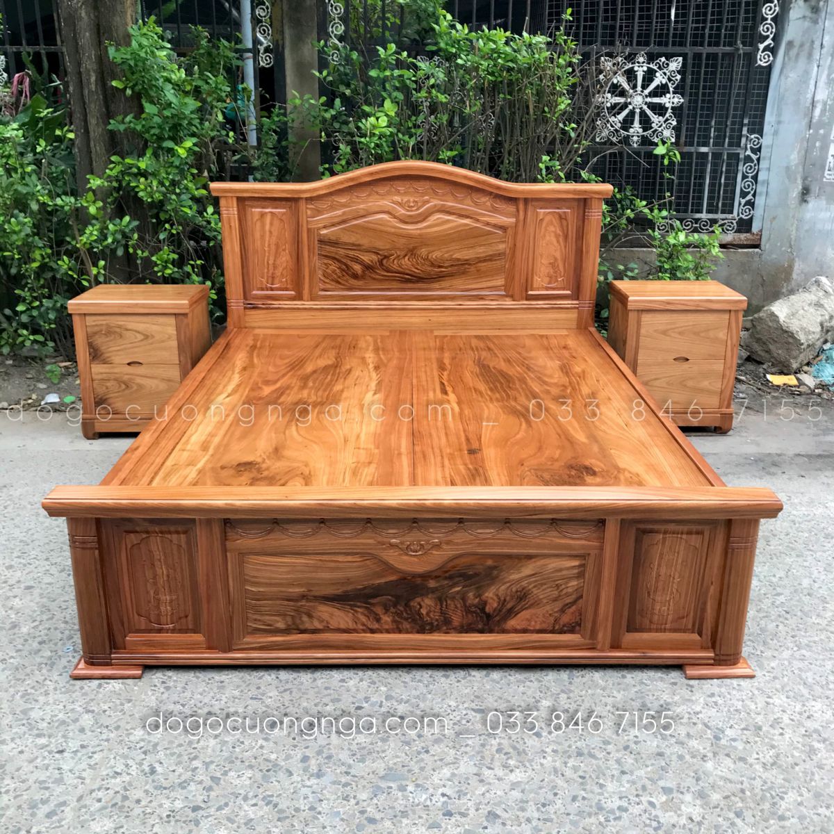 giường gỗ hương xám 1m8x2m
