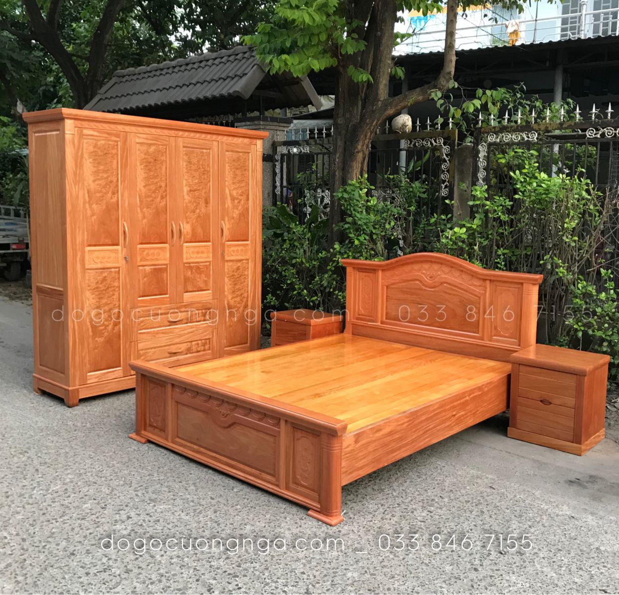 combo giường tủ gỗ đinh hương 