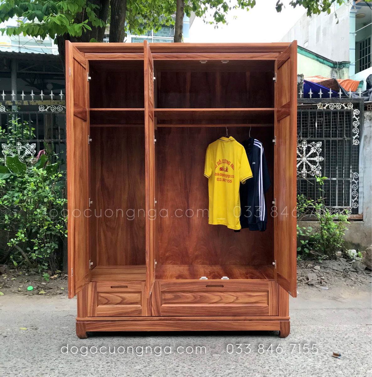 Tủ quần áo gỗ cẩm 3 cánh giá rẻ