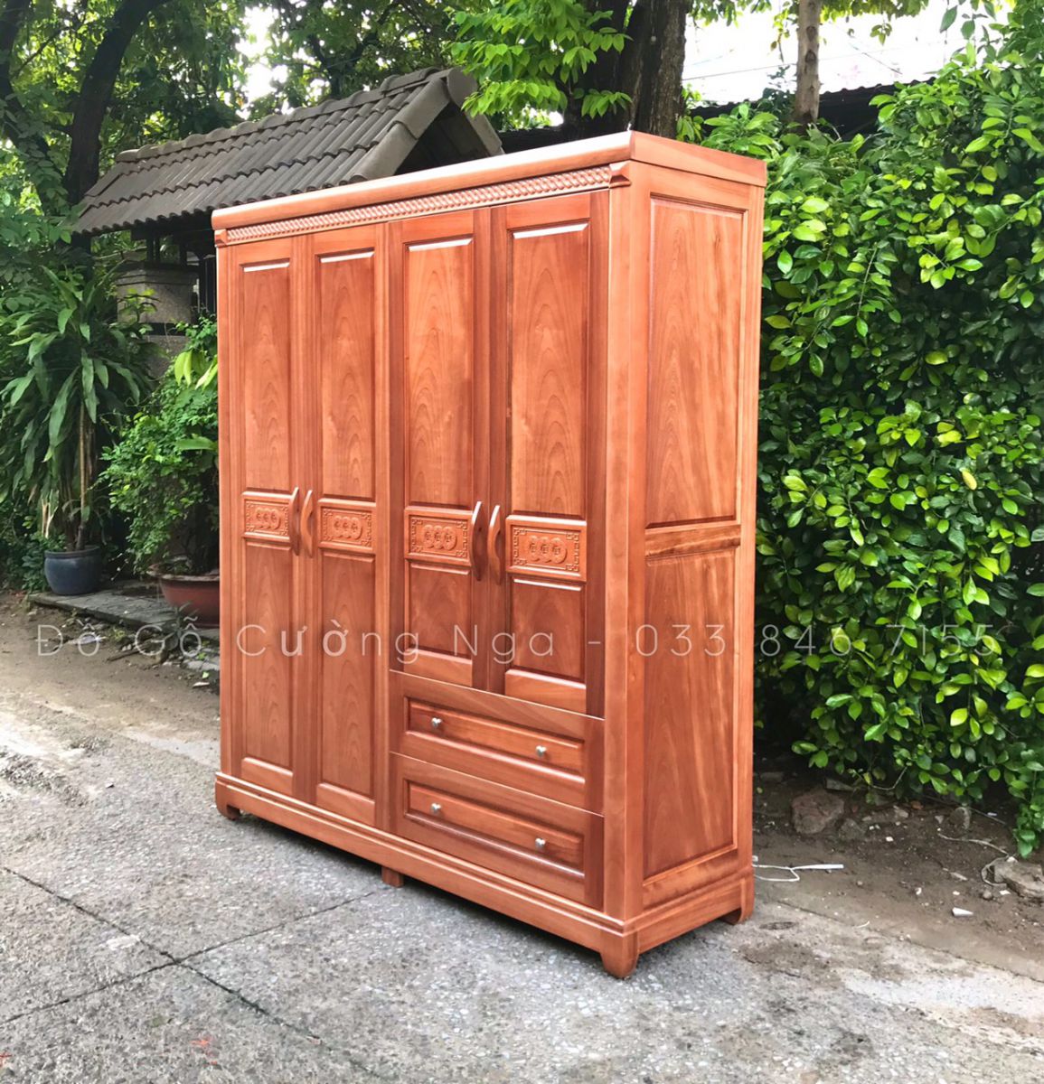 tỦ ÁO GỖ XOAN ĐÀO 4 CÁNH