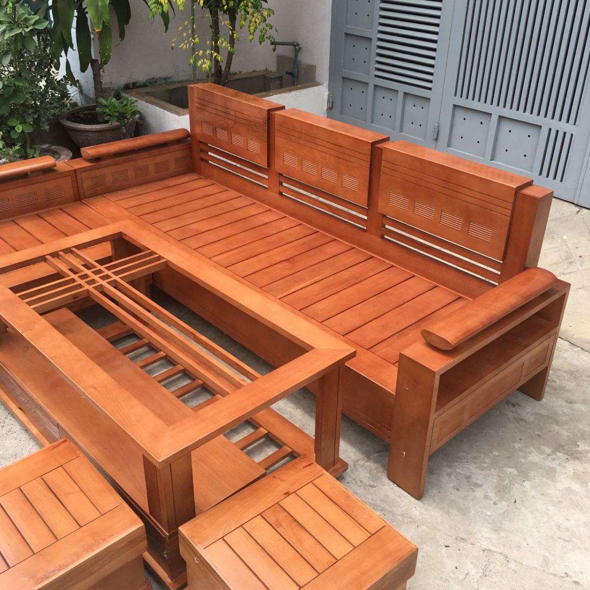 sofa gỗ sồi