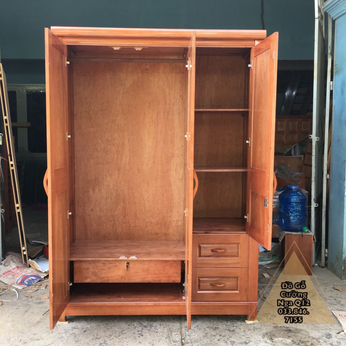 tủ áo gỗ xoan đào 3 cánh
