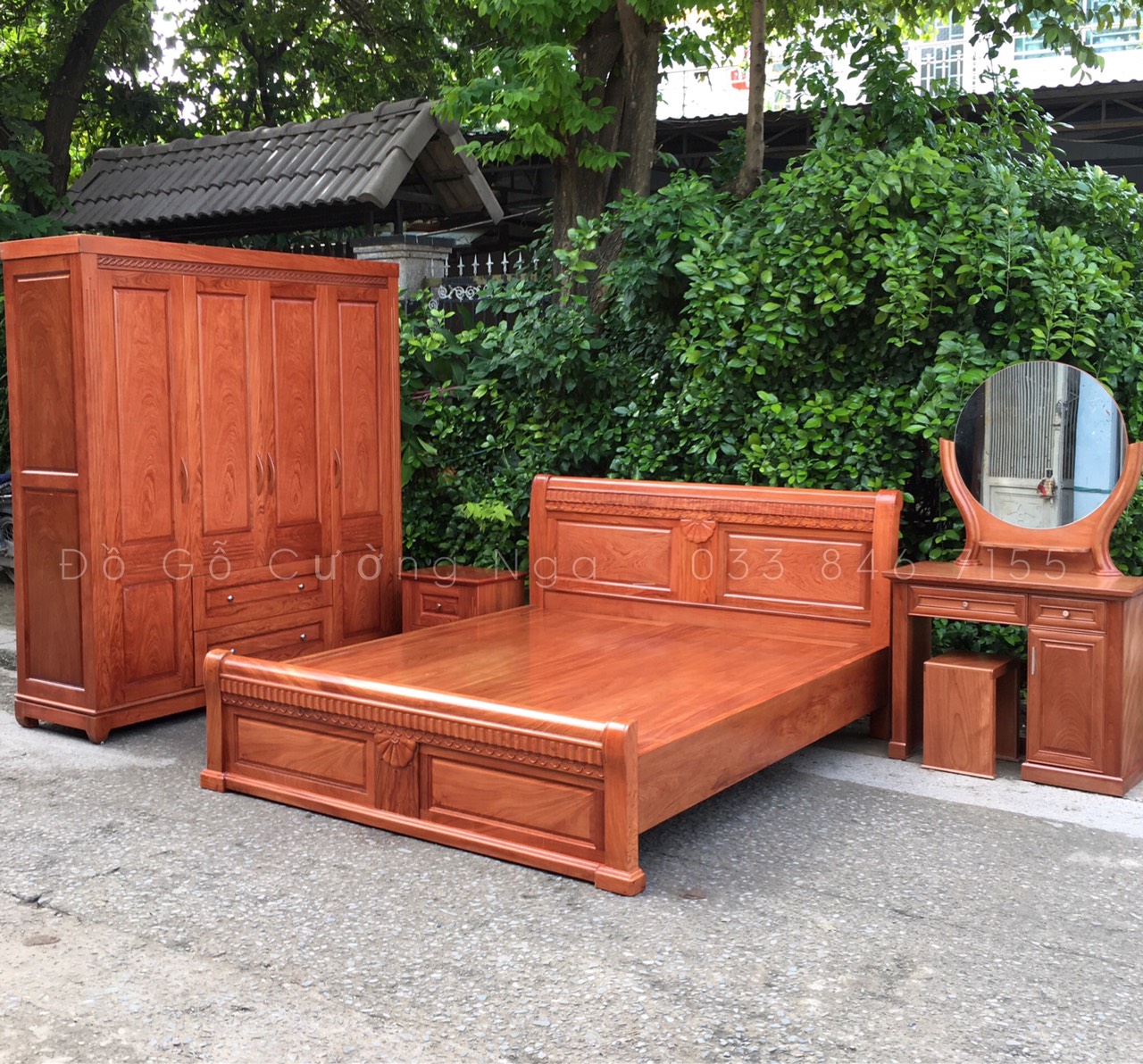 Bộ combo phòng ngủ gỗ Hương Đá