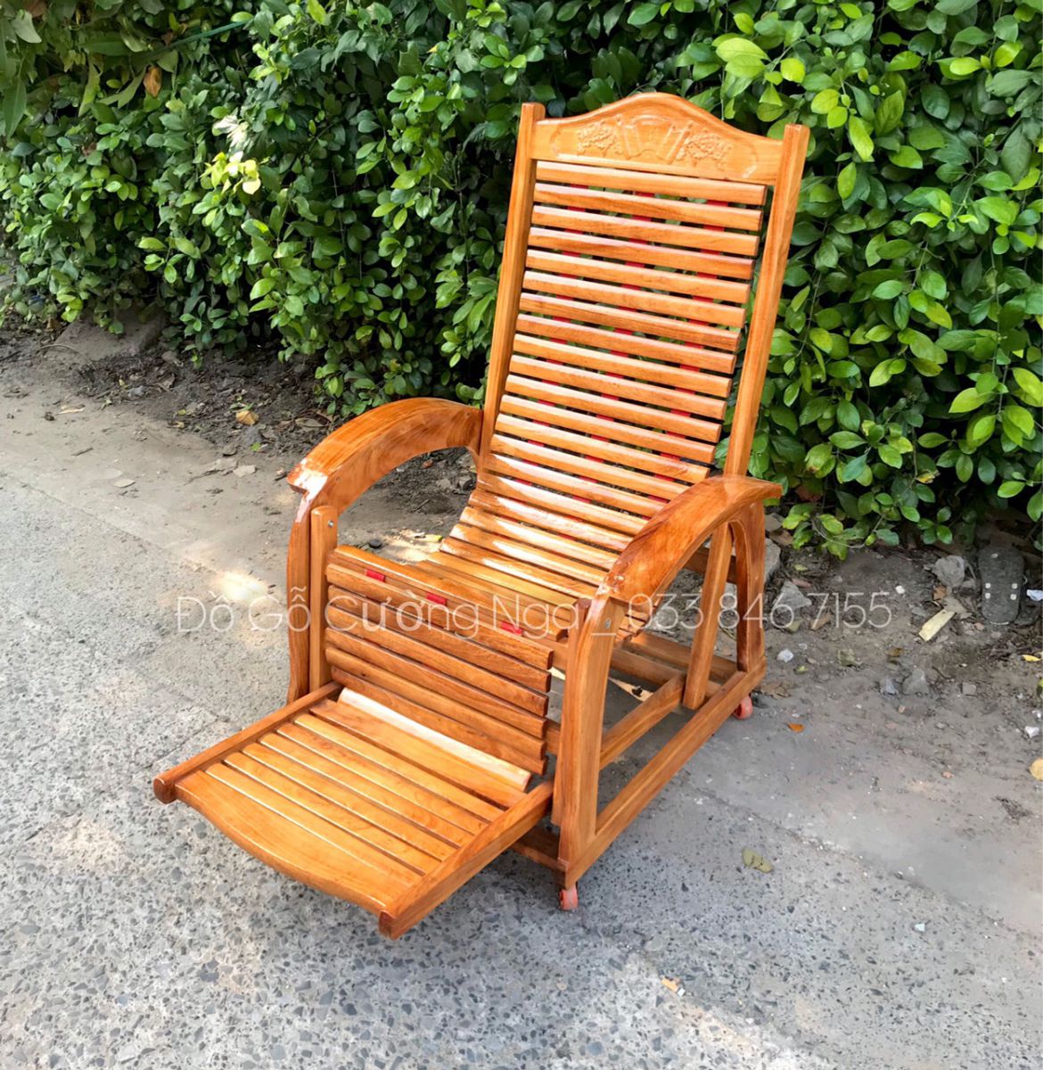 ghế dây thư dãn gỗ gõ đỏ 3 dây 