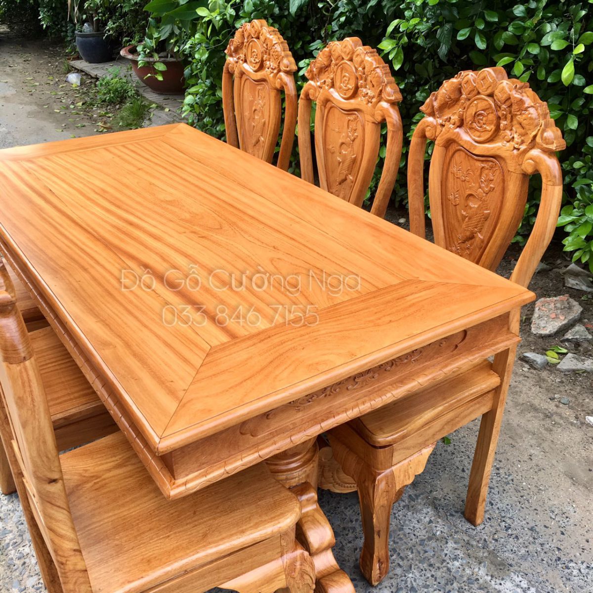 bàn ăn  6 ghế gỗ gõ đỏ 