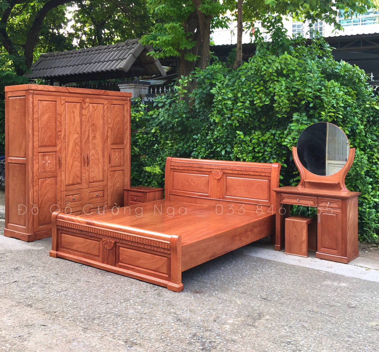 conbo 4 gỗ hương đá nữ hoàng - gương tròn 