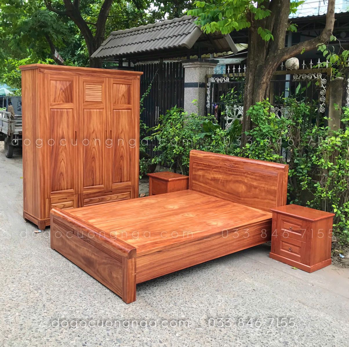 bộ phòng ngủ gỗ hương đá