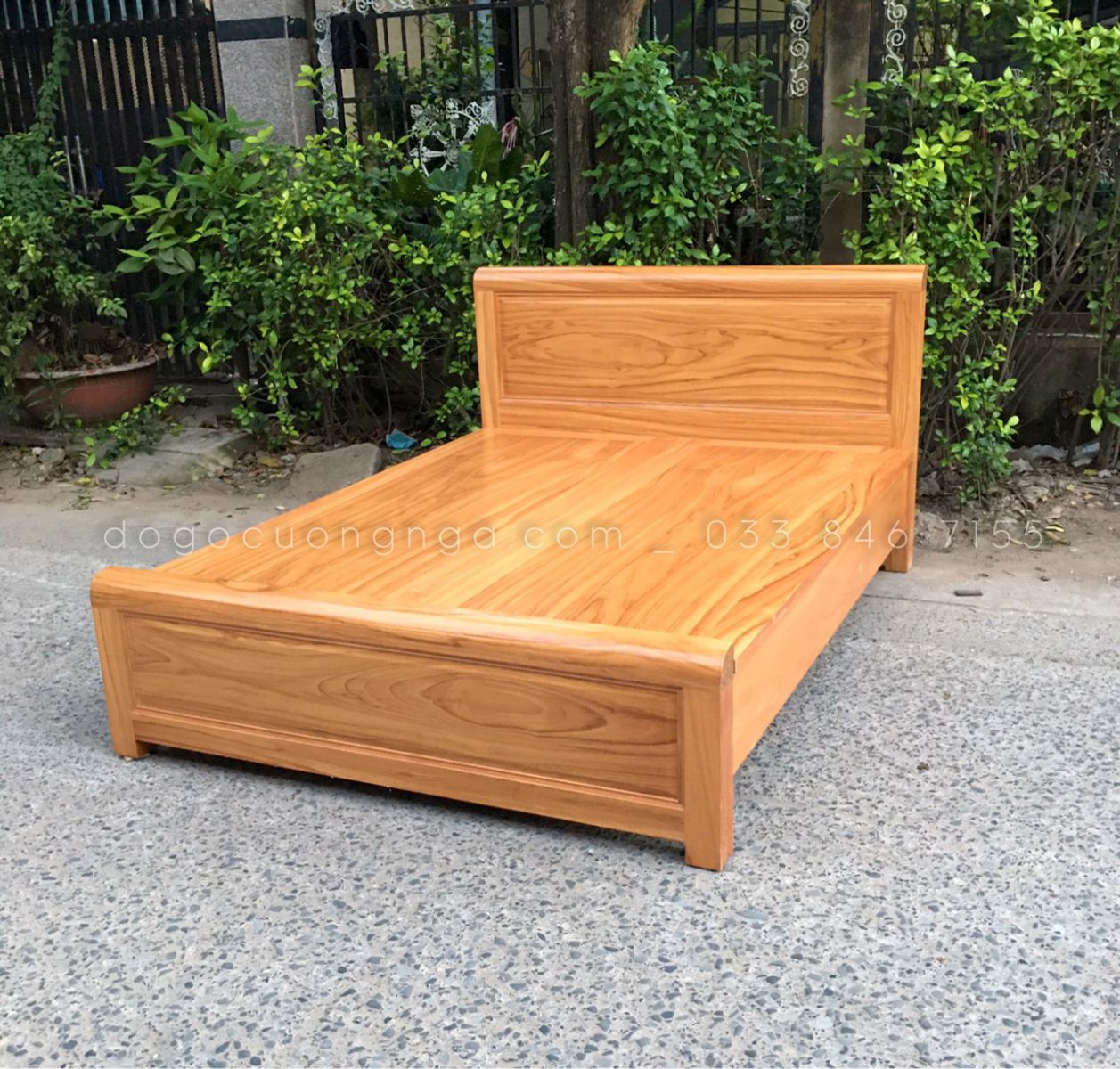 Giường gỗ Gõ Đỏ - phản liền 