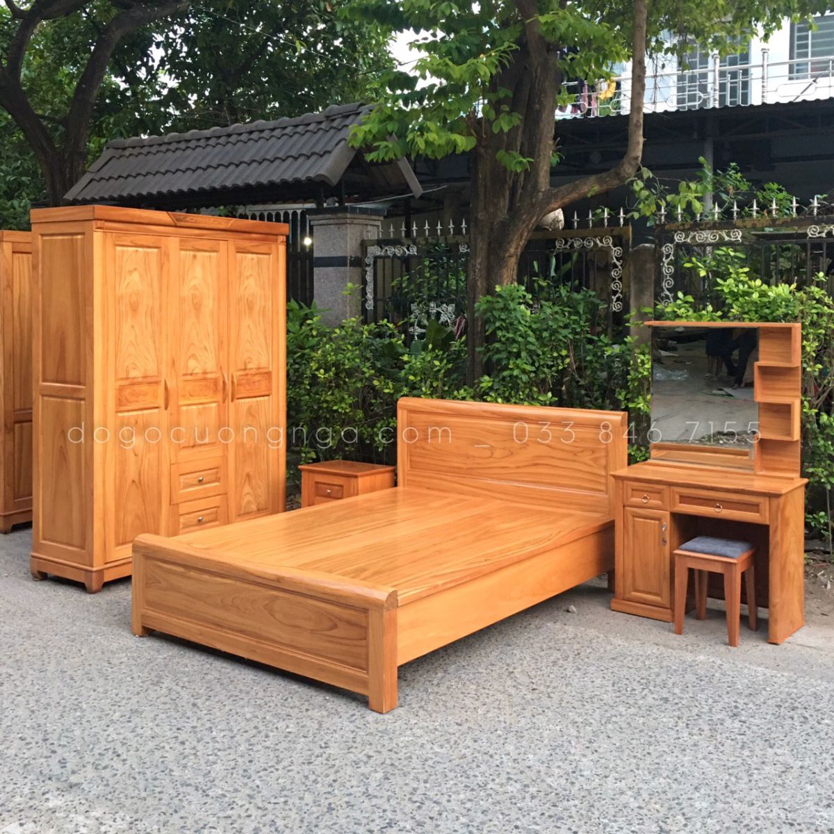 Bộ combo phòng ngủ gỗ Gõ Đỏ - Combo 6