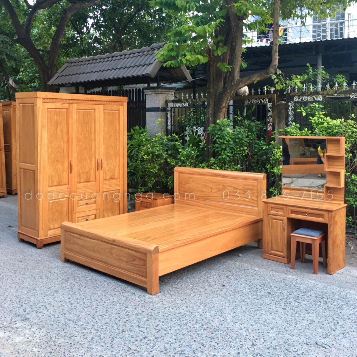 conbo 4 gỗ hương đá nữ hoàng - gương tròn