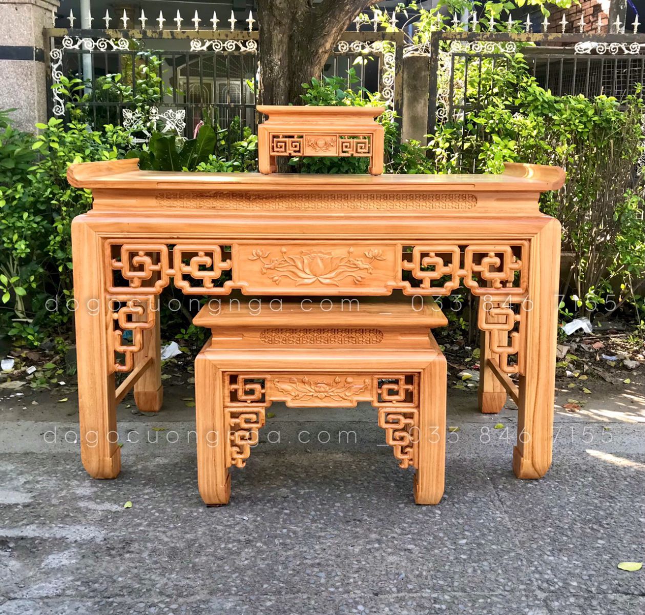 Án gian gỗ gõ đỏ _ 1m75 