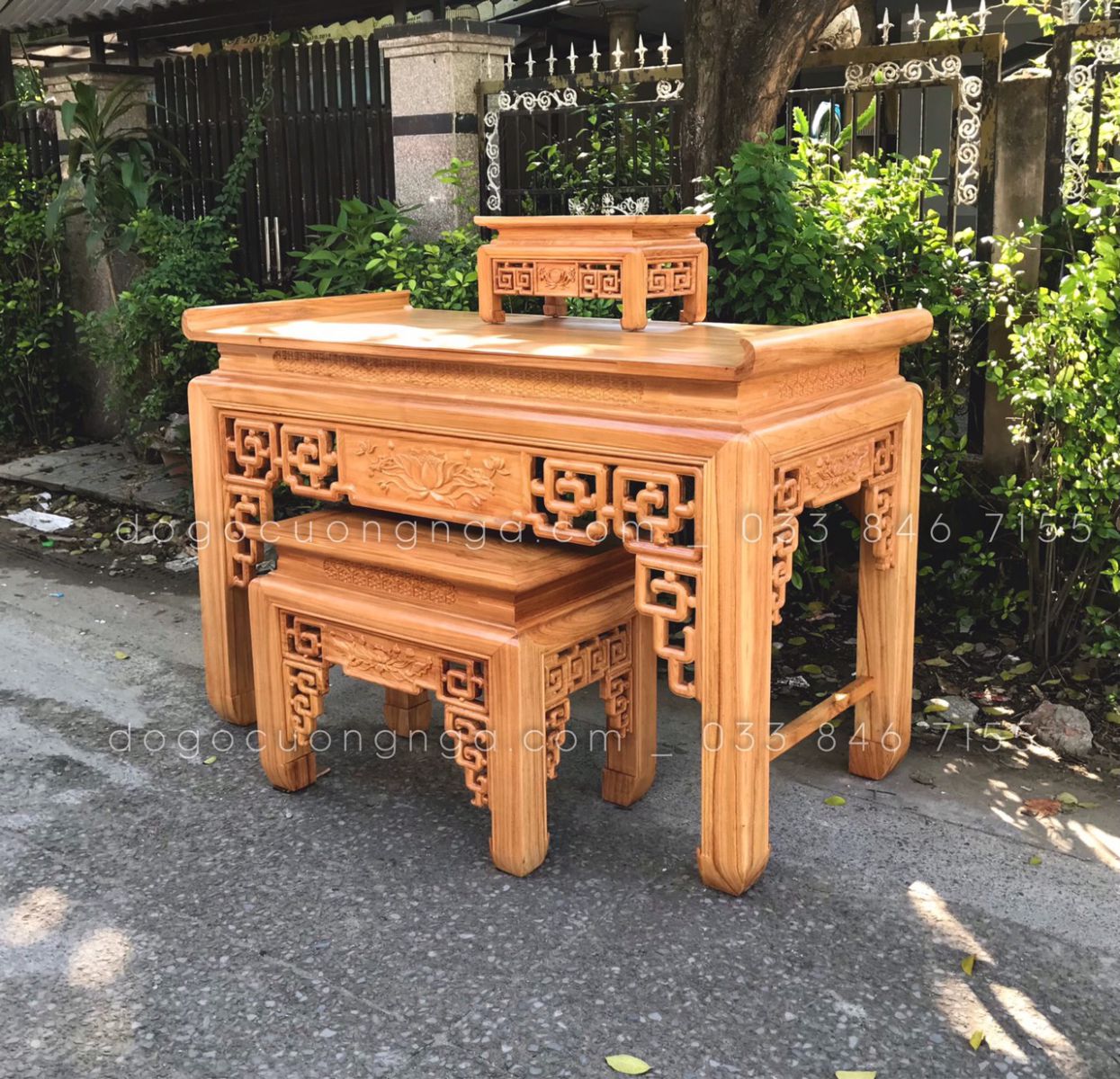 Án gian gỗ gõ đỏ _ 1m75 