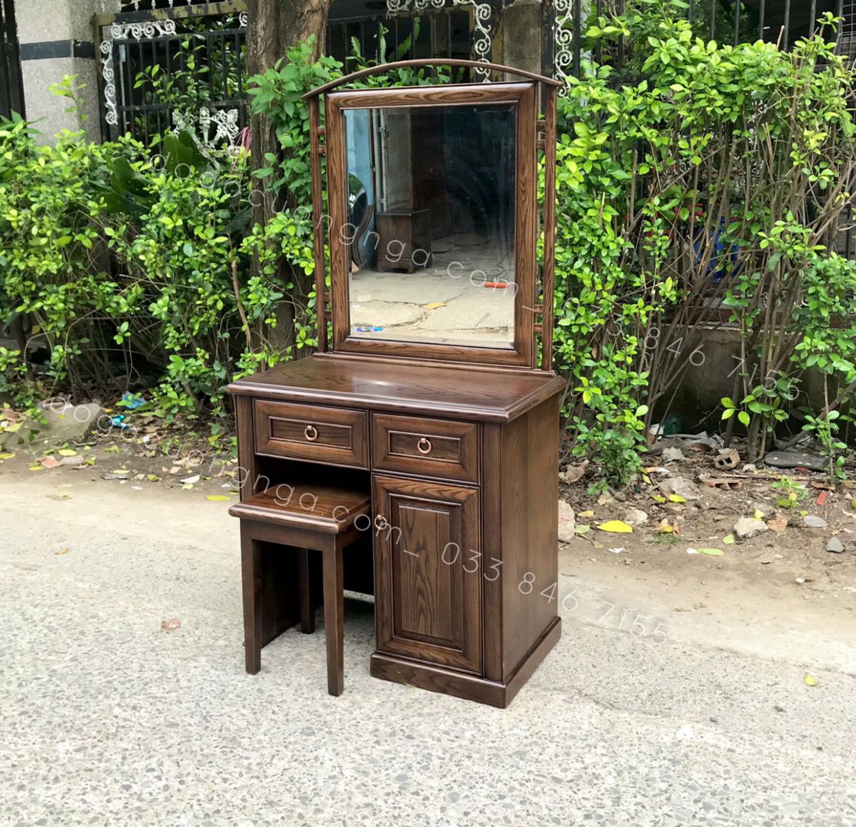 bàn trang điểm gỗ sồi 
