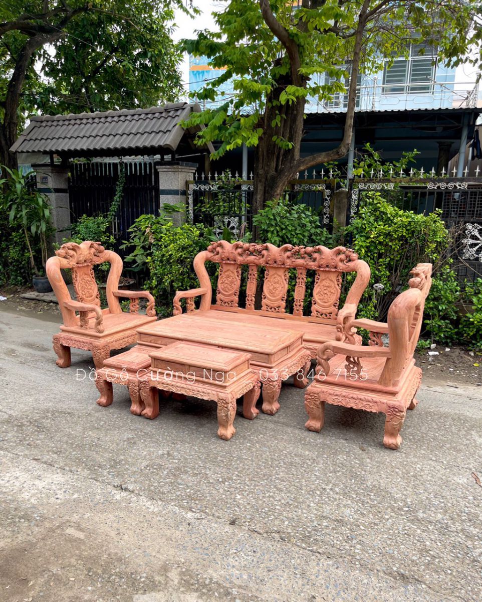 bàn ghé salon gô hương đÁ