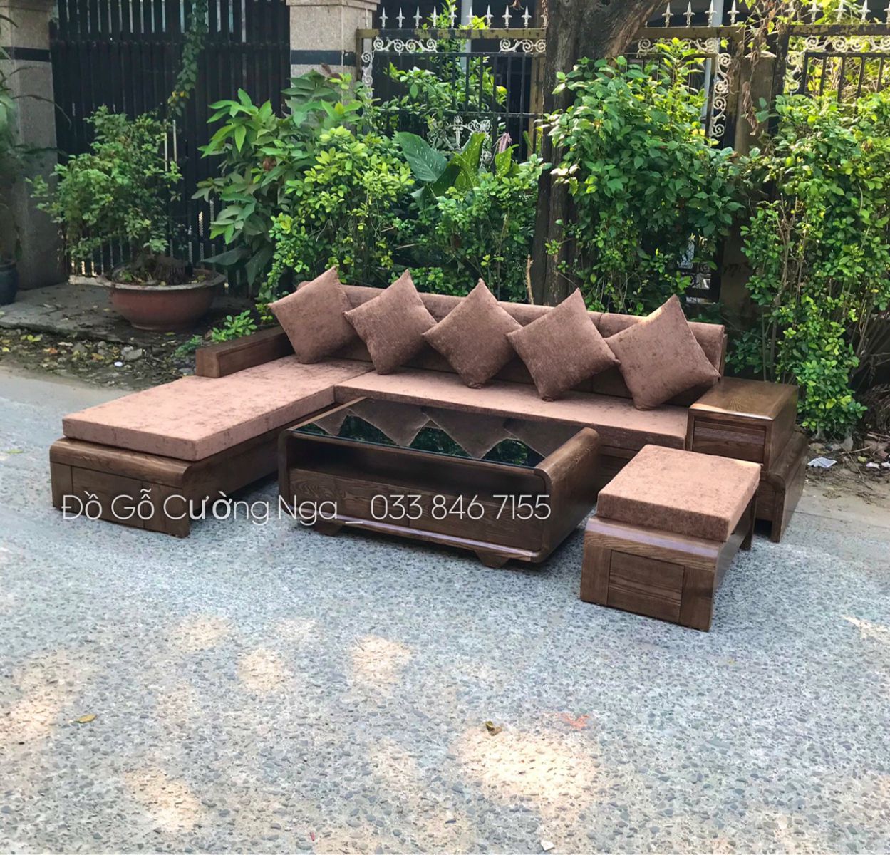 bàn ghế phòng khách gô sồi nga