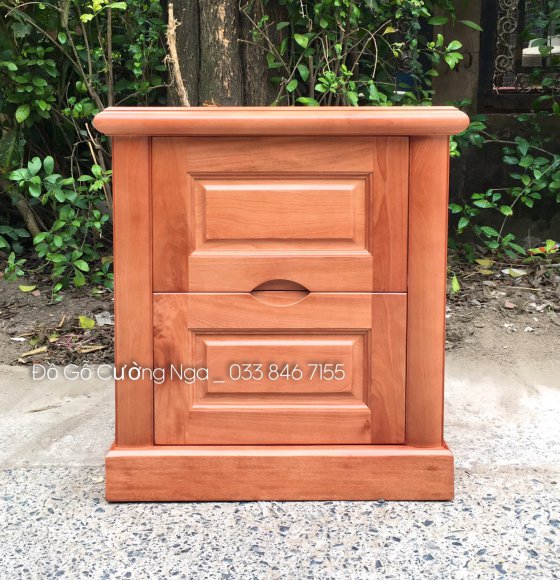 Tủ Đầu Giường Gỗ Xoan Đào 2 Ngăn Kéo